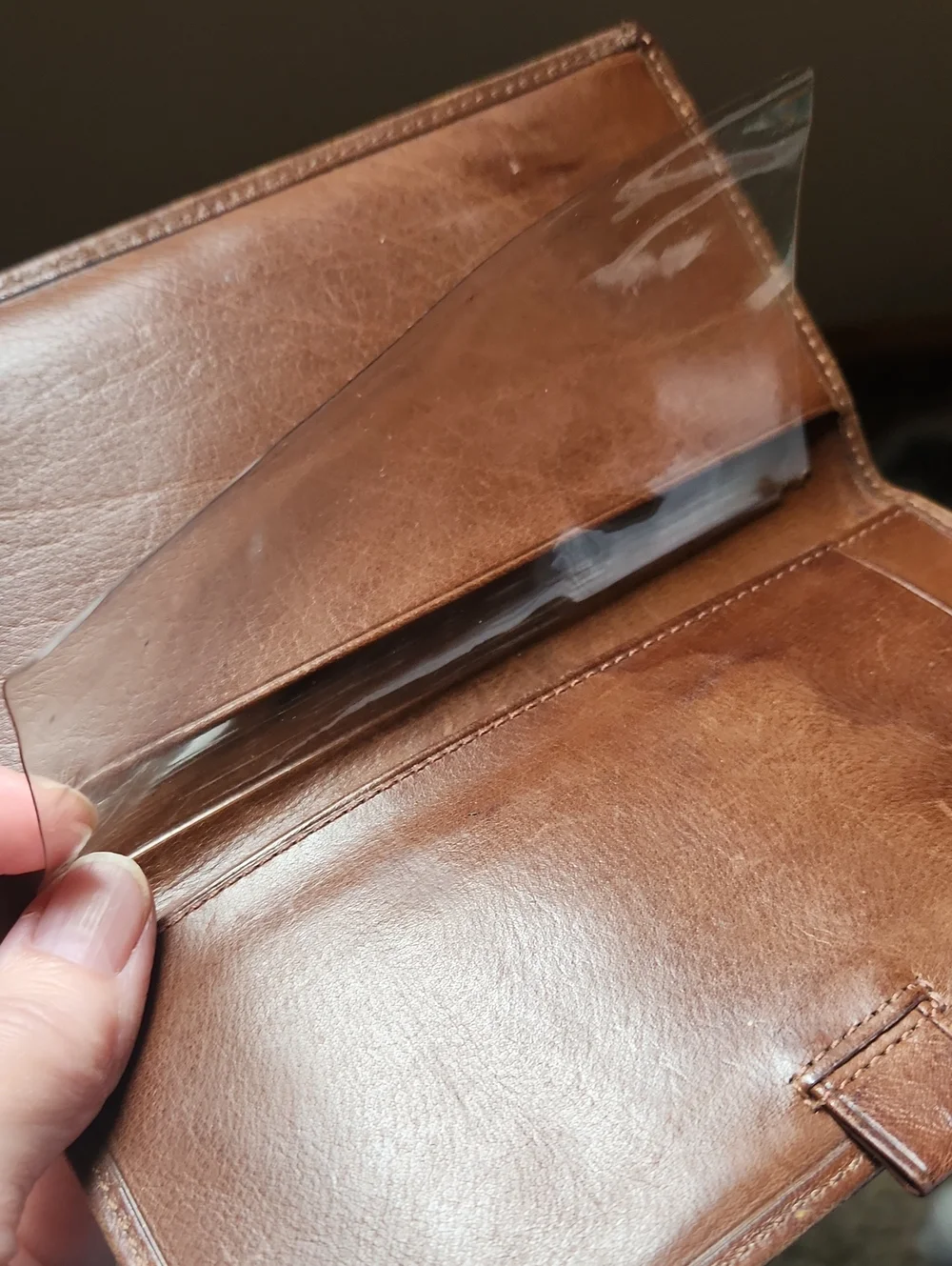 VTG Coach Brown Leather Long Checkbook Holder